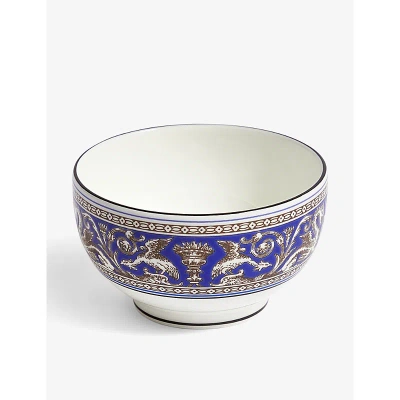 Wedgwood Florentine Marine Bone-china Rice Bowl 10.5cm In Blue