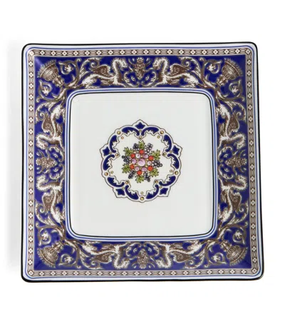 Wedgwood Florentine Marine Square Tray In Blue