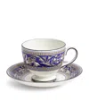 Wedgwood Florentine Marine Teacup & Saucer, 6.1 Oz. In Blue