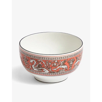 Wedgwood Florentine Salmon Bone-china Rice Bowl 10.5cm In Orange