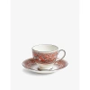 Wedgwood Florentine Salmon Bone-china Teacup And Saucer