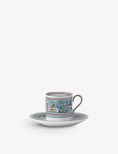 Wedgwood Florentine Turquoise China Coffee Cup And Saucer