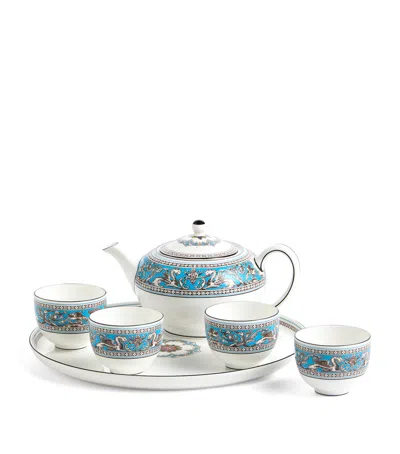 Wedgwood Florentine Turquoise Tea Set In Blue
