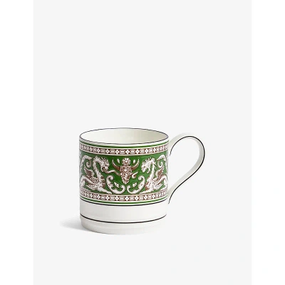 Wedgwood Florentine Verde Dragon-motif Bone-china Mug 326ml In Green