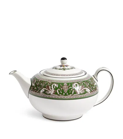 Wedgwood Florentine Verde Teapot In Orange