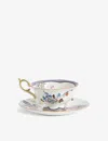 Wedgwood Fortune Floral-motif Bone-china Teacup And Saucer 15cm
