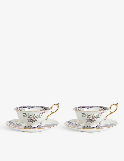 Wedgwood Fortune Floral-motif Bone-china Teacup And Saucer