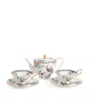 Wedgwood Fortune Floral-motif Bone-china Five-piece Tea Set