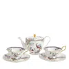 Wedgwood Fortune Teapot And Set Of 2 Teacups & Saucers In Brown