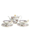Wedgwood Fortune Teapot And Set Of 2 Teacups & Saucers In Multi