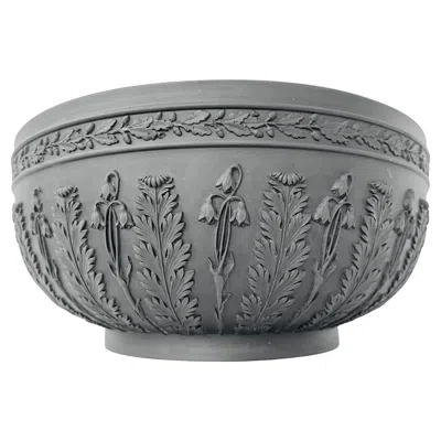 Pre-owned Wedgwood George Iii  Black Basalt Ware Acanthus Bowl