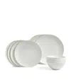 Wedgwood Gio Textured Bone-china 12-piece Dinnerware Set In White