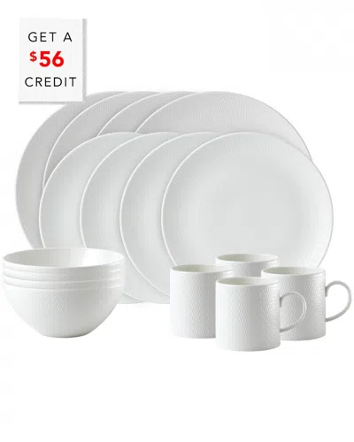 Wedgwood Gio 16pc Dinnerware Setwith $56 Credit In White