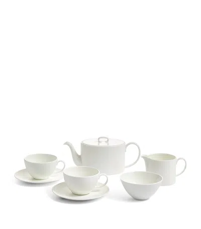 Wedgwood Gio Textured Bone China 7-piece Tea Set In White