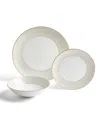 Wedgwood Set Of 12 Gio Gold Dinnerware Pieces In White