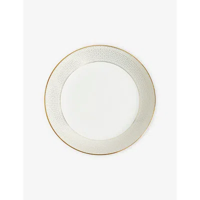 Wedgwood Gio Gold Geometric-pattern Bone-china Deep Plate 22cm In Neutral
