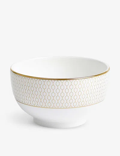 Wedgwood Gio Gold Metallic Geometric-pattern Bone-china Bowl 11cm