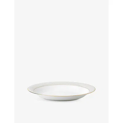 Wedgwood Gio Gold Oval Ceramic Serving Bowl In White
