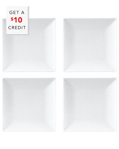 Wedgwood Gio Mini Square Plates Set Of 4with $10 Credit
