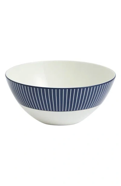 Wedgwood Gio Pinstripe Bone China Cereal Bowl In Blue