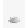 Wedgwood Gio Pinstripe Bone-china Teacup And Saucer 220ml