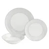 Wedgwood Gio Platinum 12 Piece Dinnerware Set, Service For 4 In Gray