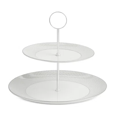 Wedgwood Gio Platinum 2 Tier Cake Stand In Multi