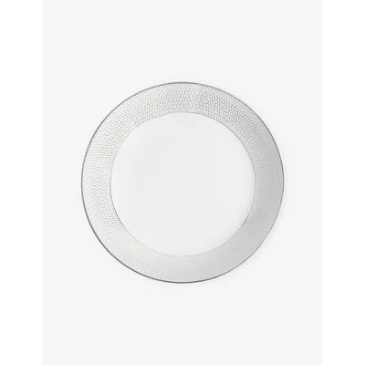 Wedgwood Gio Platinum Geometric-pattern Bone-china Deep Plate 22cm In Gray