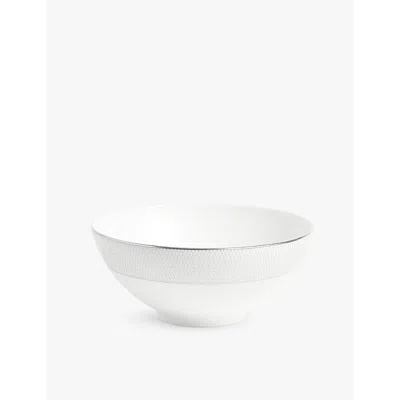 Wedgwood Gio Platinum Geometric-pattern Bone-china Soup Noodle Bowl 20cm
