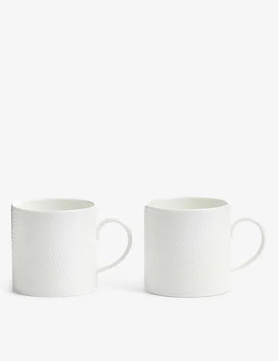 Wedgwood Gio Textured Bone-china Mug Set-of-two 300ml In White