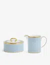 Wedgwood Helia Bone China Sugar Bowl And Creamer Set Of Two