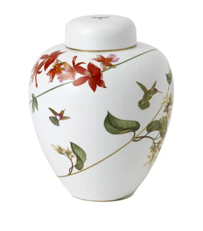 Wedgwood Hummingbird Lidded Vase In Black