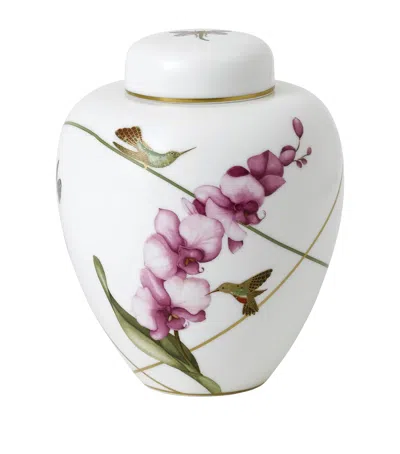 Wedgwood Hummingbird Lidded Vase In Black