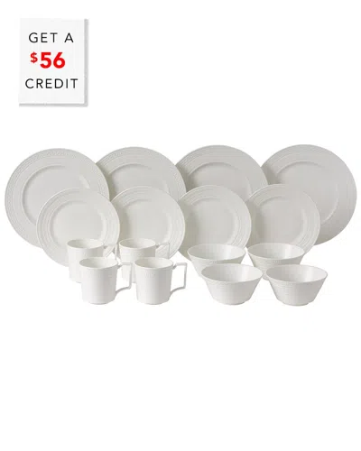 Wedgwood Intaglio 16pc Boxed Setwith $56 Credit In White