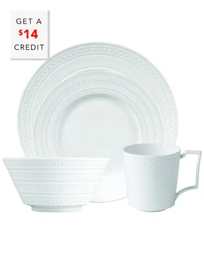 Wedgwood Intaglio 4pc Place Settingwith $14 Credit In White