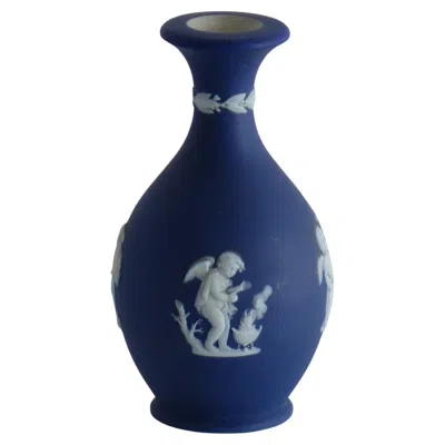 Pre-owned Wedgwood Jasperware Small Vase Classical Putti Figures Fully Marked, 19thc In Purple