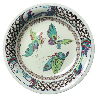 Pre-owned Wedgwood Large  Butterfly Display Bowl In Gray