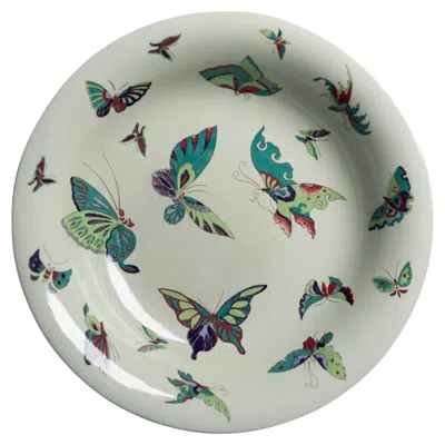 Pre-owned Wedgwood Large  Butterfly Display Bowl In Gray