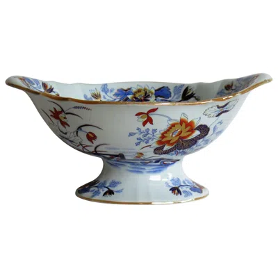 Pre-owned Wedgwood Large  Pedestal Bowl Centrepiece Stone China Ptn 1156, Circa 1840 In Gray