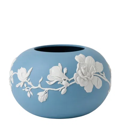 Wedgwood Magnolia Blossom Rose Bowl In Blue
