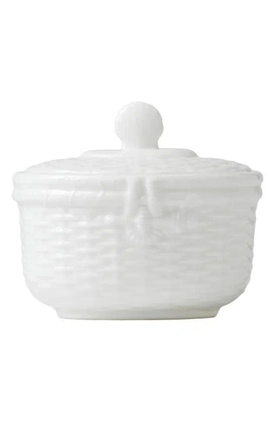 Wedgwood Nantucket Basket Bone China Covered Sugar Dish In White