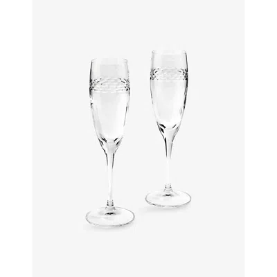 Wedgwood Neo Crystal Champagne Flutes Set Of Two In Transparent