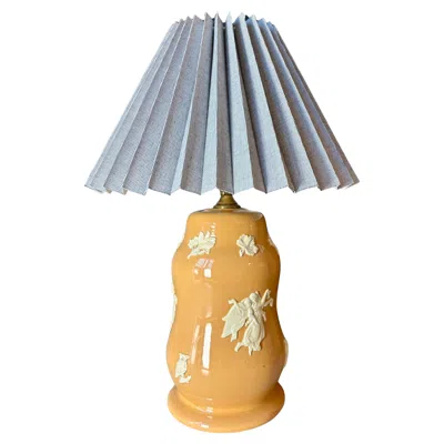 Pre-owned Wedgwood Neoclassical Table Lamp In Warm Yellow,  Style, Uk, 1950s