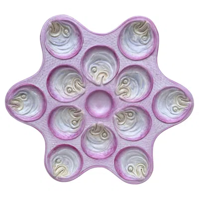 Pre-owned Wedgwood Rare 19th Century Pink Majolica Oyster Fish Heads Plate