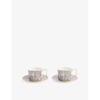 Wedgwood Renaissance Bone-china Teacup And Saucer Set Of Two In Neutral