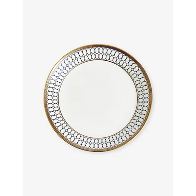 Wedgwood Renaissance Gold Geometric-pattern Bone-china Deep Plate 22cm In Blue