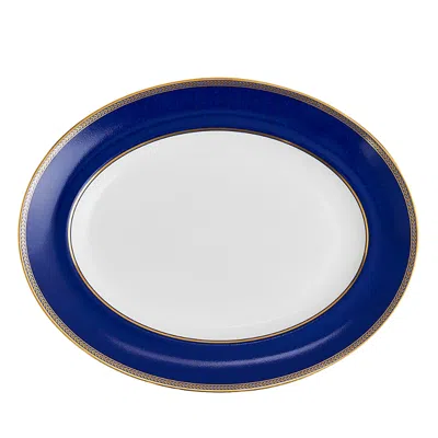 Wedgwood Renaissance Gold Oval Platter, 13 In Blue/gold