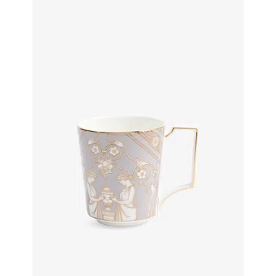 Wedgwood Renaissance Grey Patterned Bone-china Mugs 300ml In Gray