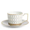 Wedgwood Renaissance Grey Teacup & Saucer In White