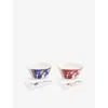 Wedgwood Renaissance Mix Patterned Set Of Two Bone-china Bowl And Spoon Set